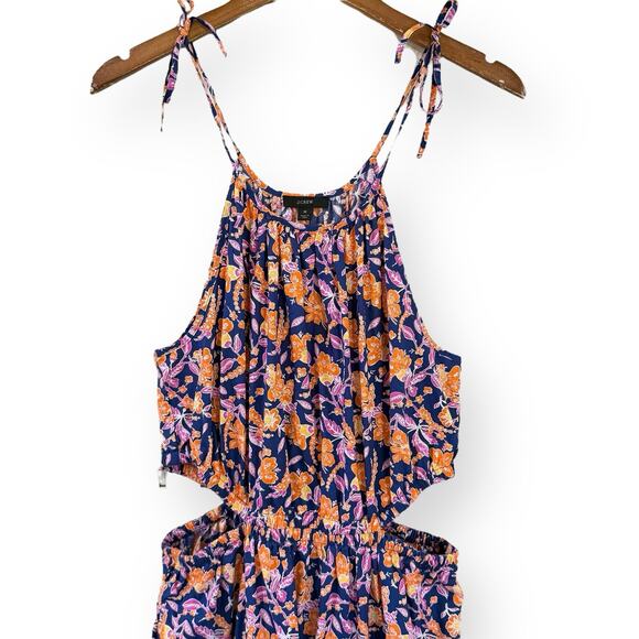 J. Crew Harbour Side-Cutout Floral Maxi Dress Size Medium Painted Block Print - Picture 3 of 13